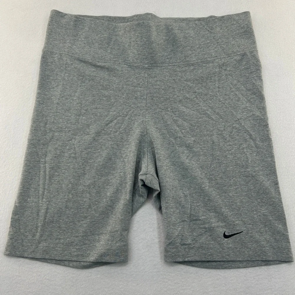 Nike Sportswear Essential Bike Shorts Grey Heather 1X High Rise